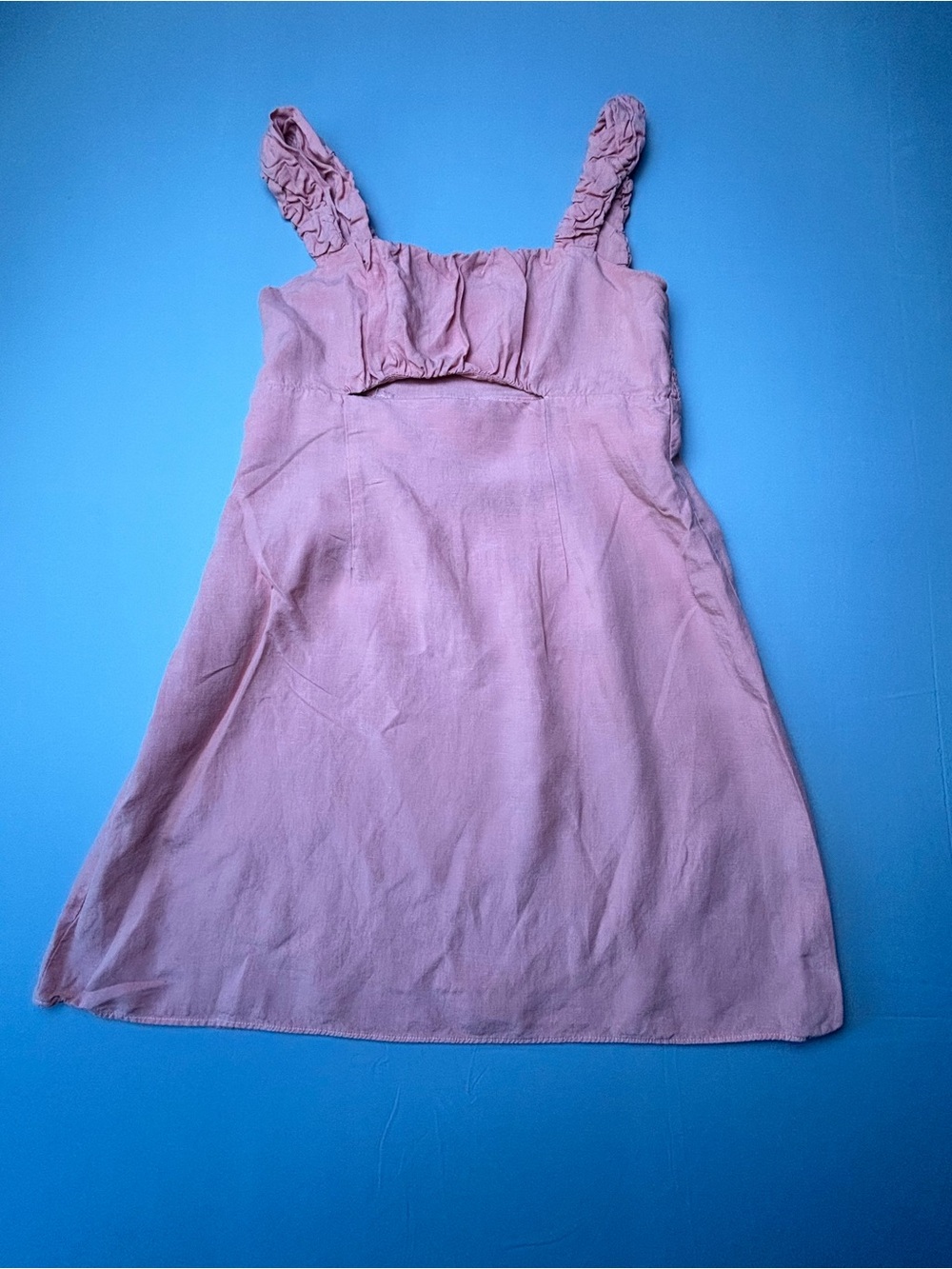 Altar’d State Women Size L Peach/Pink Ruffle-Strap Summer Dress